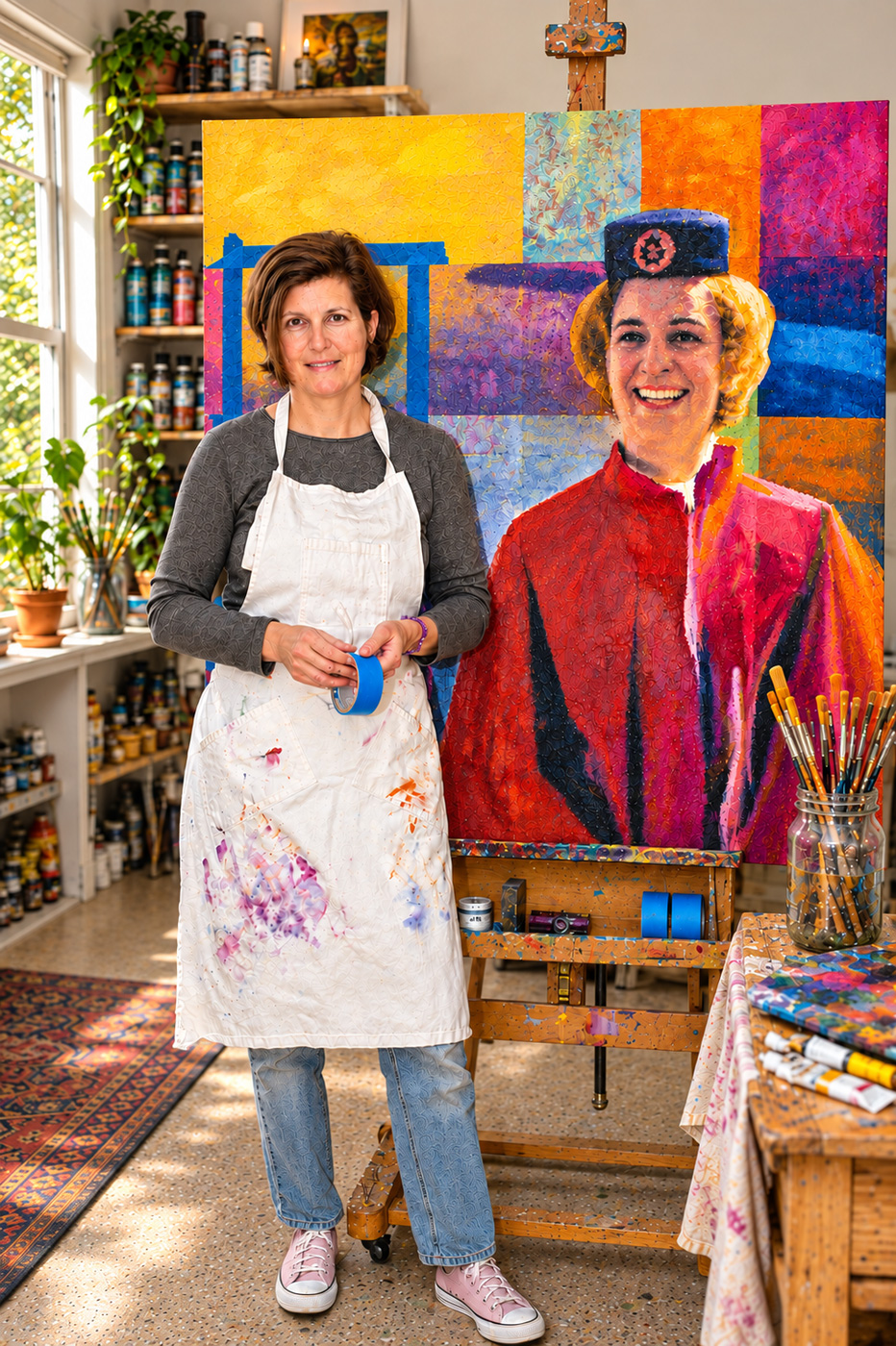 Cynthia Lait with her creation