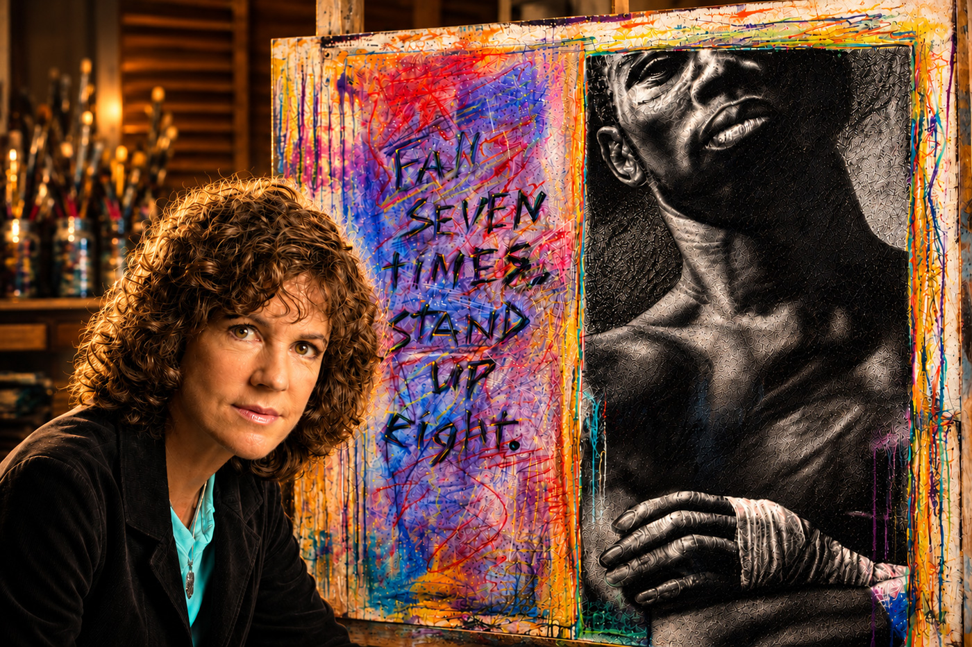 Peggy Mcgovern makes mixed-media art at her home-studio