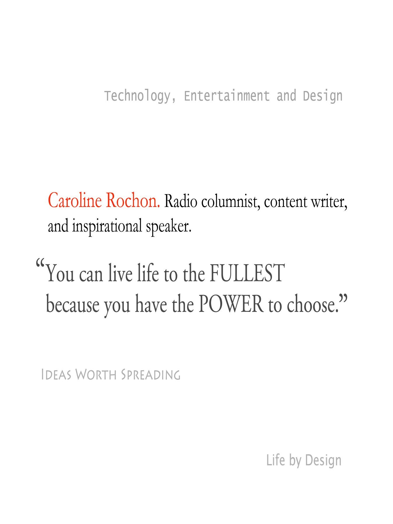 Original 2012 booklet typography for Caroline Rochon