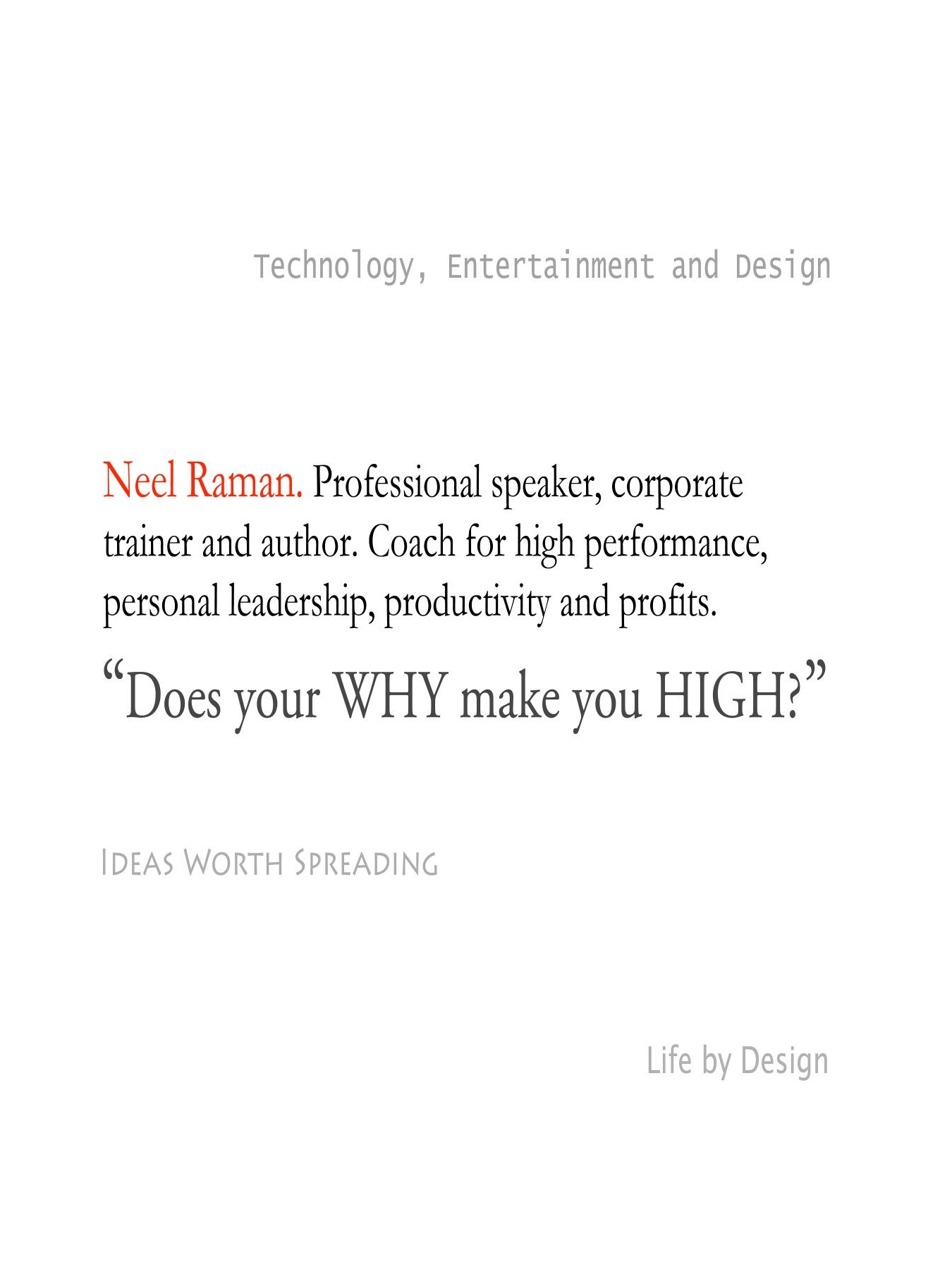 Original 2012 booklet typography for Neel Raman