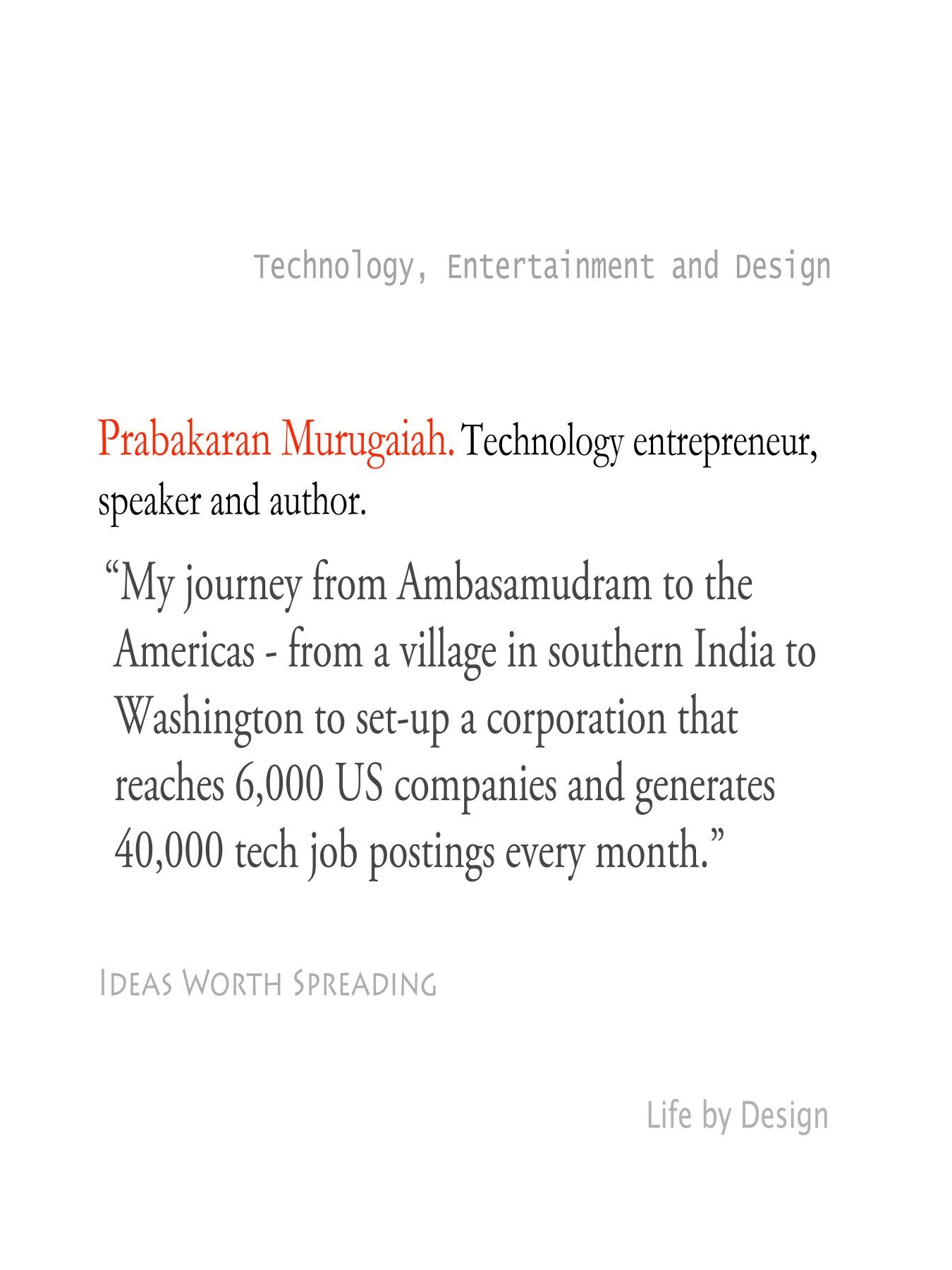 Original 2012 booklet typography for Prabakaran Murugaiah
