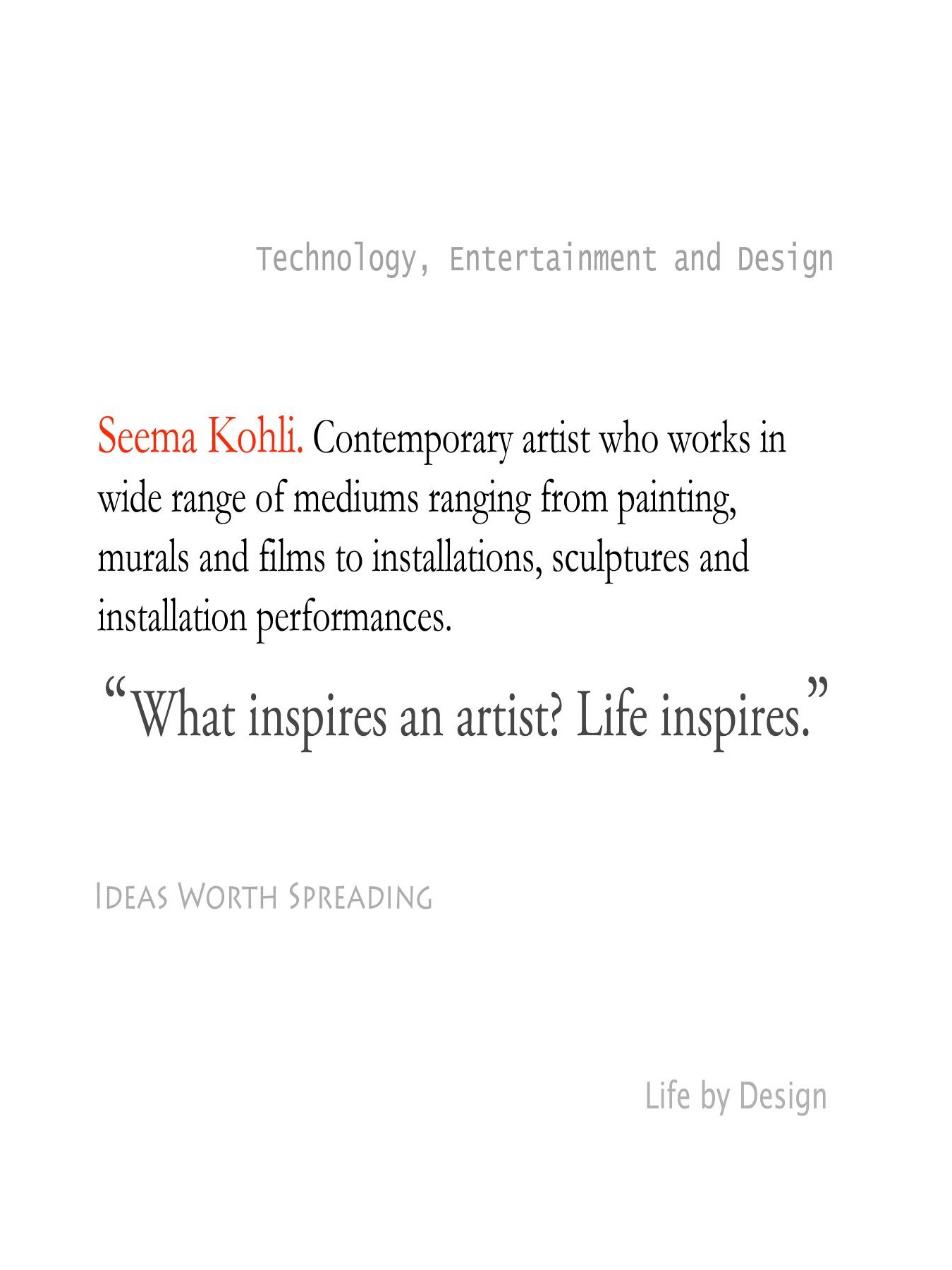 Original 2012 booklet typography for Seema Kohli